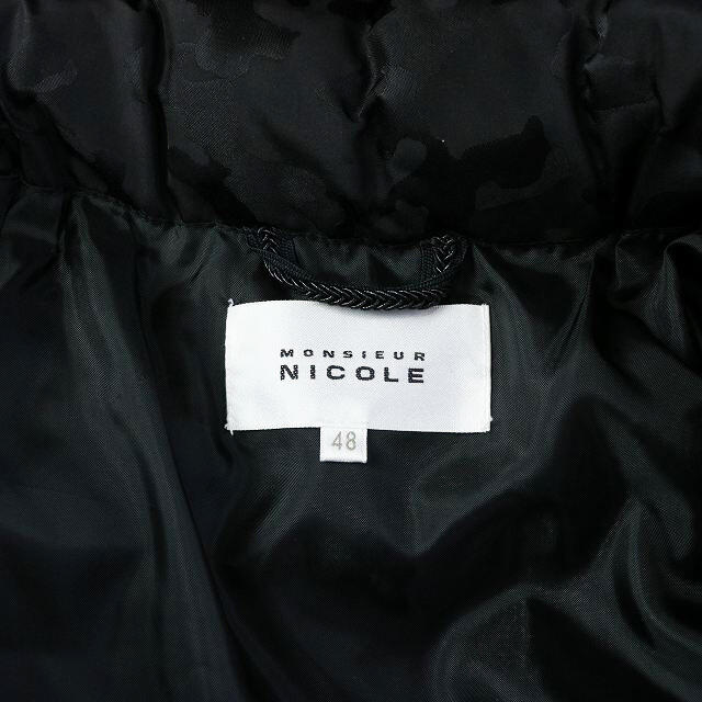 MONSIEUR NICOLE(ムッシュニコル)のムッシュニコル ダウンジャケット ブルゾン アウター フード 48 M 黒 メンズのジャケット/アウター(ダウンジャケット)の商品写真