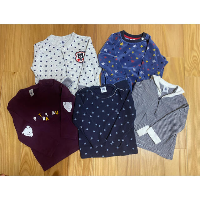 PETIT BATEAU(プチバトー)のPETIT BATEAU☆ロンT&カーデのセット売り！ キッズ/ベビー/マタニティのベビー服(~85cm)(シャツ/カットソー)の商品写真