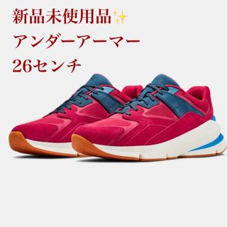 アンダーアーマー(UNDER ARMOUR)の【新品未使用品】 アンダーアーマー　スニーカー レッド　26センチ (スニーカー)