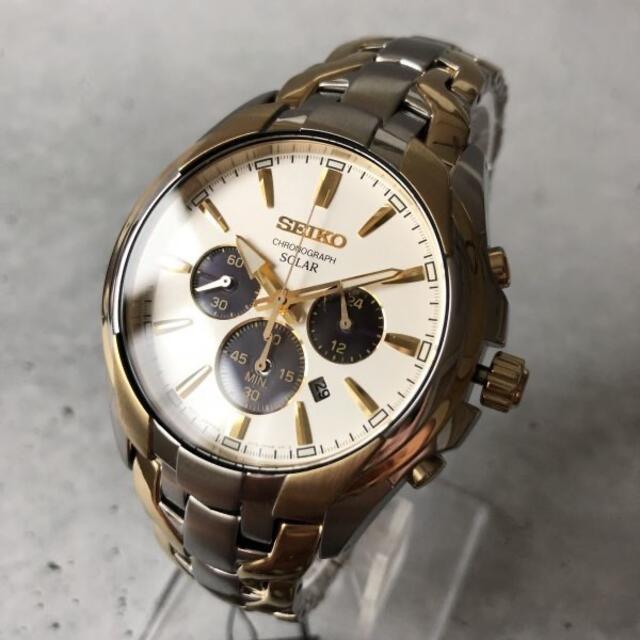 【新品】SEIKO セイコー ソーラー クロノグラフ メンズ腕時計