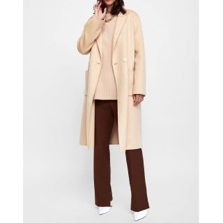 ザラ(ZARA)のZARA コート 2018 ダブルブレスト仕様マスキュリンコート ライトベージュ(ロングコート)