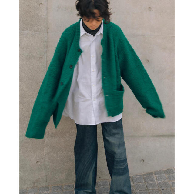 SUNSEA(サンシー)の20aw stein KID MOHAIR CARDIGAN Green メンズのトップス(カーディガン)の商品写真