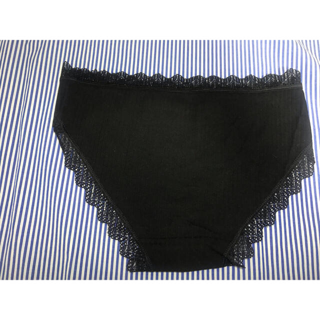 コットンショーツ　2枚組　Lサイズ　黒×オレンジ レディースの下着/アンダーウェア(ショーツ)の商品写真