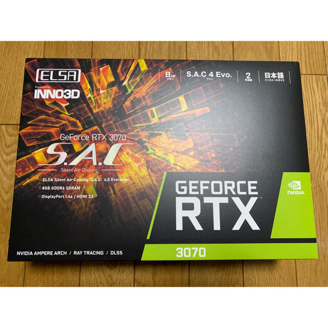 ELSA GeForce RTX 3070 S.A.C 非LHR 保証付グラフィックカード