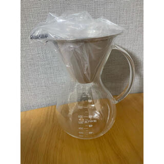 コーヒーサーバー コーヒードリッパー スポンジブラシ付属 耐熱ガラス ステンレス(調理道具/製菓道具)