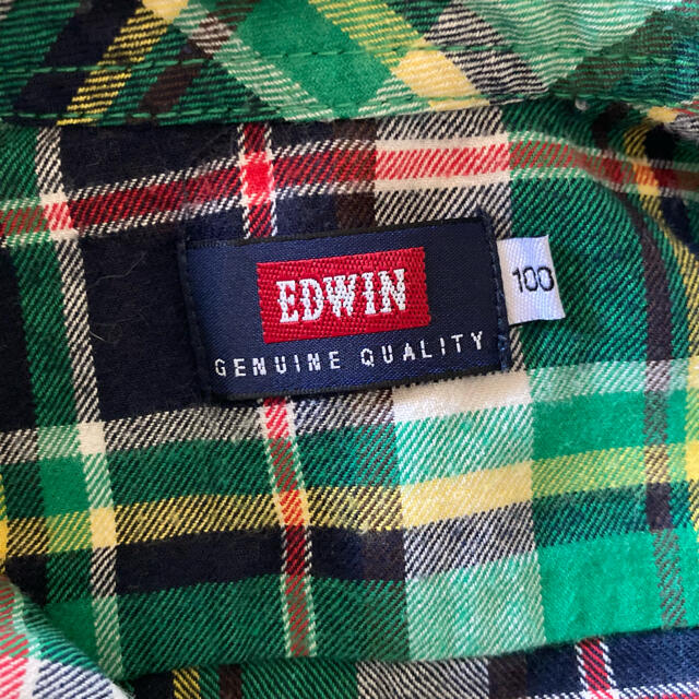 EDWIN(エドウィン)の【100cm】EDWIN チェックシャツ 緑 キッズ/ベビー/マタニティのキッズ服男の子用(90cm~)(カーディガン)の商品写真