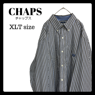 チャップス(CHAPS)のUSA古着 チャップス ストライプ 長袖ボタンダウンシャツ XXXL 茶色(シャツ)