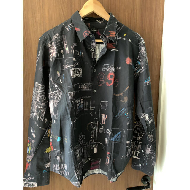 美品 Paul smith 総柄 スケッチ柄 ミスチーフ Lメンズシャツ