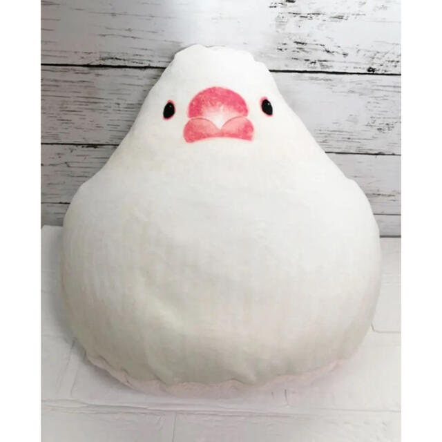 FELISSIMO - YOU+MORE!×小鳥部 おもちみたいな文鳥クッション 白 FELISSIMO - YOU+MORE!×小鳥部 おもちみたいな文鳥クッション 白