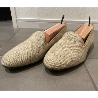 ジルサンダー(Jil Sander)のコツコツさま専用　　　　定価38500円　BOW-TIE  ラフィアベージュ(スリッポン/モカシン)