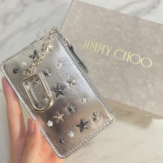 【新品】Jimmy Choo スタッズ キーケース キーリング付き シルバー