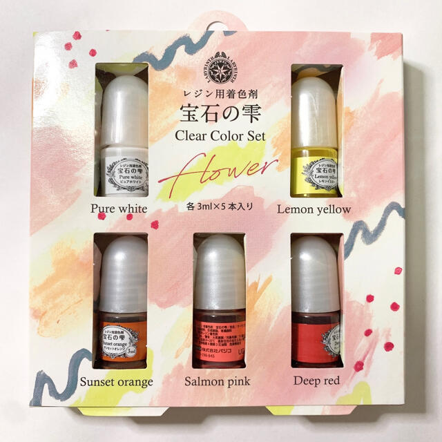 【新品】パジコ 宝石の雫 クリアカラーセット 〈flower〉3ml×5本 ハンドメイドの素材/材料(その他)の商品写真