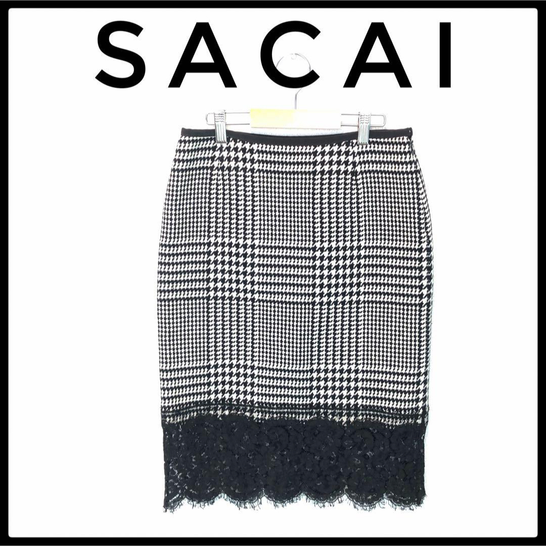 スカート新品未使用【sacai】千鳥柄　スカート