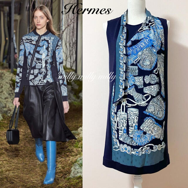 当季大流行 Hermes l'EgidedeMarsツイルレーヌワンピース ご成約【HERMES】Sous - ひざ丈ワンピース 当季大流行 Hermes l'EgidedeMarsツイルレーヌワンピース ご成約【HERMES】Sous - ひざ丈ワンピース