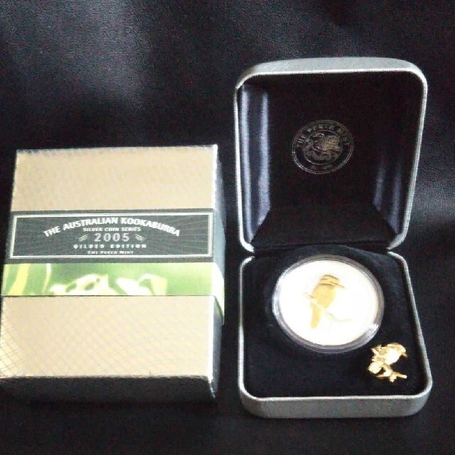 希少 2005年 金メッキ ワライカワセミ 純銀 1オンス銀貨 オーストラリア