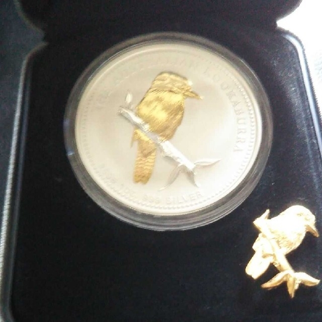 希少 2005年 金メッキ ワライカワセミ 純銀 1オンス銀貨