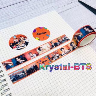 新入荷　大人気　 BTS防弾少年団全員　 Butterマスキングテープ　オレンジ(アイドルグッズ)