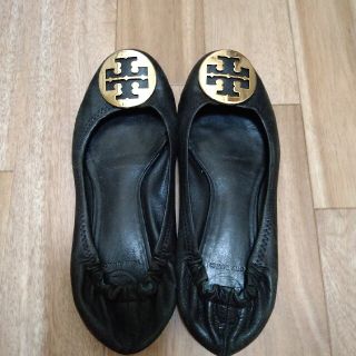 トリーバーチ(Tory Burch)の正規品 トリーバーチ 38.5 本革 黒(バレエシューズ)