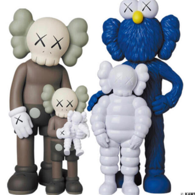 ハンドメイドkaws family brown