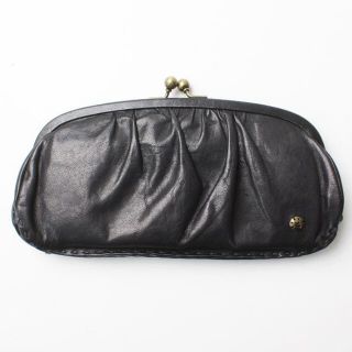 ミナペルホネン(mina perhonen)のebagos エバゴス レザー 口金長財布/ブラック (財布)