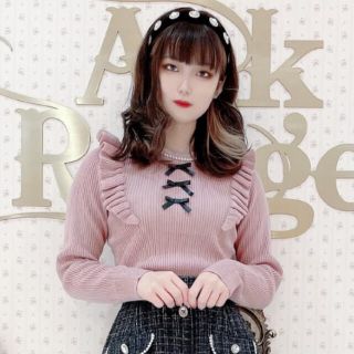 アンクルージュ(Ank Rouge)の【新品未使用】3つリボンフリルニット(ニット/セーター)