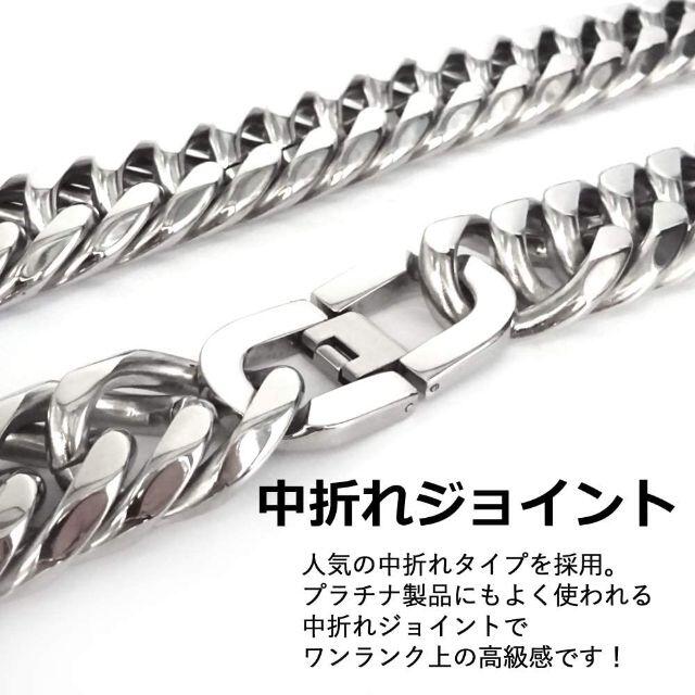 極太幅22mm 6面カット喜平ネックレスステンレス製シルバー色新品!。. メンズのアクセサリー(ネックレス)の商品写真