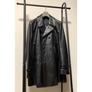 コムデギャルソンオムプリュス(COMME des GARCONS HOMME PLUS)のCOMME des GARCONS　01aw サイケ期　レザーコート　アーカイブ(ピーコート)