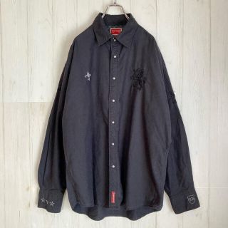 トミーヒルフィガー(TOMMY HILFIGER)のXL トミーヒルフィガー 刺繍デザインシャツ TOMMY HILFIGER 古着(シャツ)