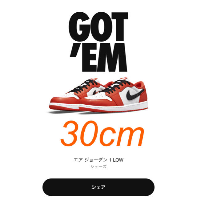 offwhite30cm NIKE AIR JORDAN 1 LOW OG  STARFISH