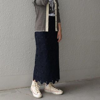 シップス(SHIPS)の【美品】SHIPS any: レース ストレート タイトスカート(ロングスカート)