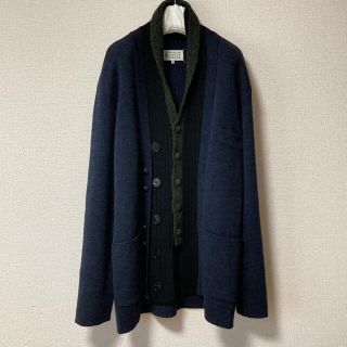 マルタンマルジェラ(Maison Martin Margiela)の美品 17aw メゾンマルジェラ トロンプルイユ レイヤード カーディガン M(カーディガン)