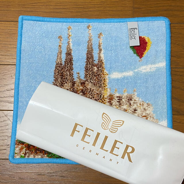 FEILER - Feiler ハンカチタオル サグラダファミリア 水色縁取り FEILER - Feiler ハンカチタオル サグラダファミリア 水色縁取り