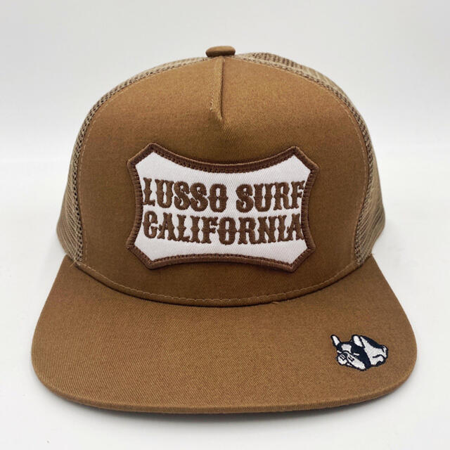 STANDARD CALIFORNIA(スタンダードカリフォルニア)の西海岸系☆LUSSO SURF ボックスロゴ刺繍キャップ☆帽子　カーキ メンズの帽子(キャップ)の商品写真