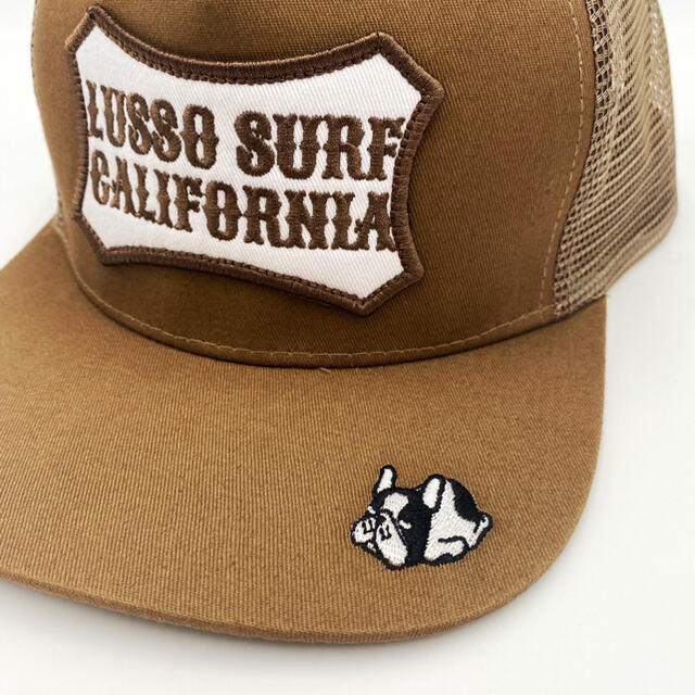 STANDARD CALIFORNIA(スタンダードカリフォルニア)の西海岸系☆LUSSO SURF ボックスロゴ刺繍キャップ☆帽子　カーキ メンズの帽子(キャップ)の商品写真