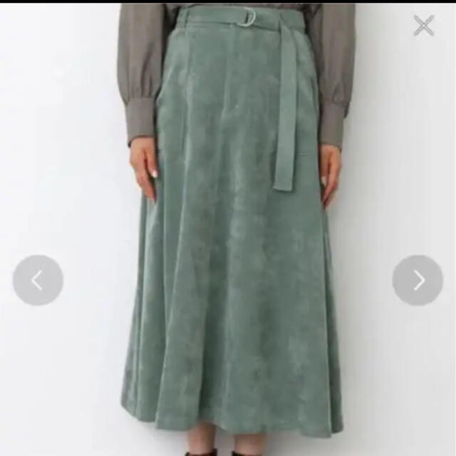 KBF(ケービーエフ)のKBF コーデュロイ スカート グリーン レディースのスカート(ロングスカート)の商品写真
