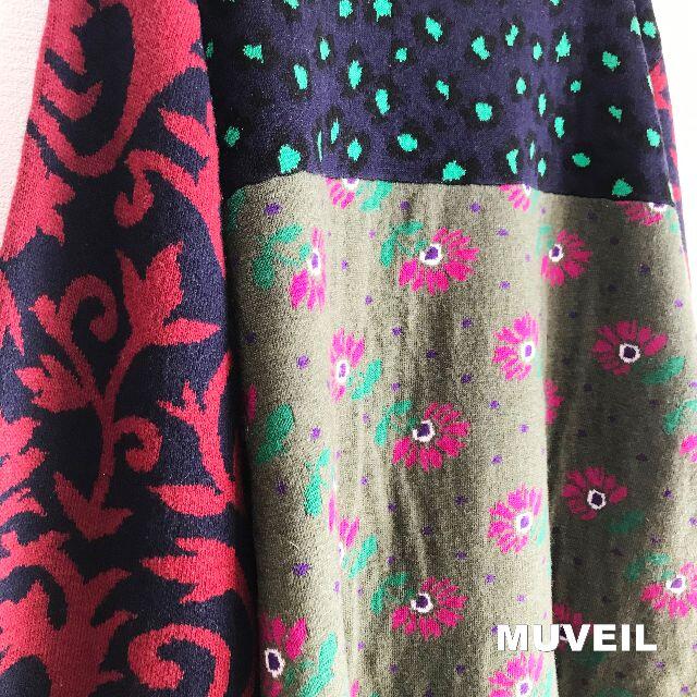 MUVEIL WORK(ミュベールワーク)の【Muveil】ミュベール レオパード ダマスク ミックスニット レディースのトップス(ニット/セーター)の商品写真