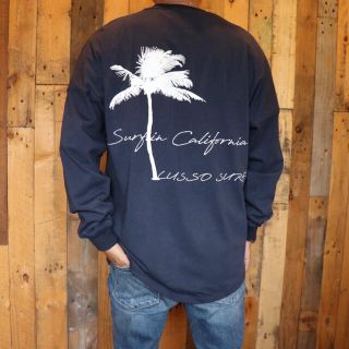 スタンダードカリフォルニア(STANDARD CALIFORNIA)の西海岸系　LUSSO SURF パームツリー　ロンT スウェット　M☆RVCA(Tシャツ/カットソー(七分/長袖))