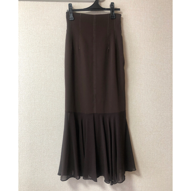 COCO DEAL(ココディール)の異素材切り替えマーメイドスカート　ブラウン　未使用 レディースのスカート(ロングスカート)の商品写真