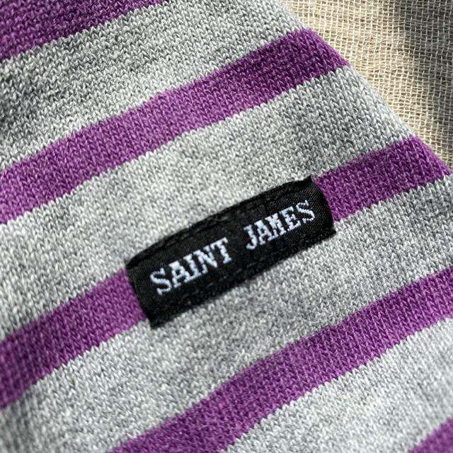 SAINT JAMES(セントジェームス)のSAINT JAMES  セントジェームス　ボーダーカットソー　グレー紫　 レディースのトップス(カットソー(長袖/七分))の商品写真