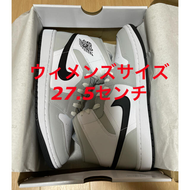 WMNS AIR JORDAN 1 MID GREY FOG 27.5cm靴/シューズ