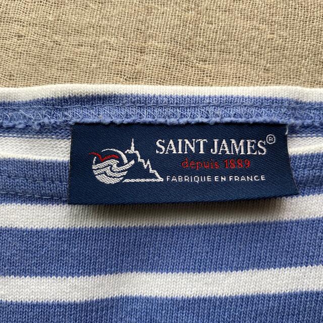 SAINT JAMES(セントジェームス)のSAINT JAMES  セントジェームス　ボーダーカットソー　水色 レディースのトップス(カットソー(長袖/七分))の商品写真