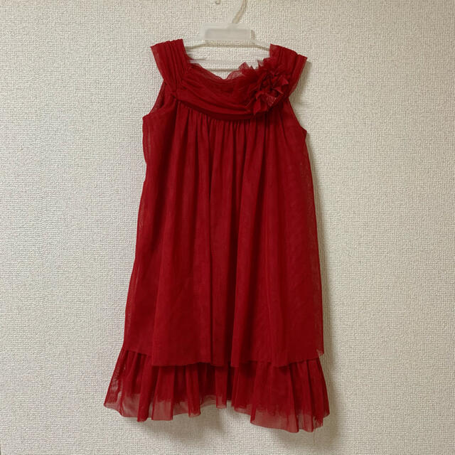 ZARA(ザラ)の118cm 真っ赤なドレス ZARA 子供 女児 レッド ドレス ノースリーブ キッズ/ベビー/マタニティのキッズ服女の子用(90cm~)(ドレス/フォーマル)の商品写真