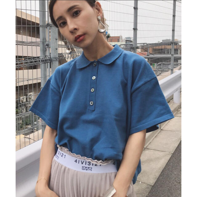 カットソー(半袖/袖なし)MINI KNIT POLO TOP