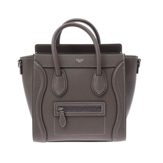 セリーヌ(celine)のセリーヌ  ラゲージ ナノショッパー 2WAY ハンドバッグ グレー(ハンドバッグ)