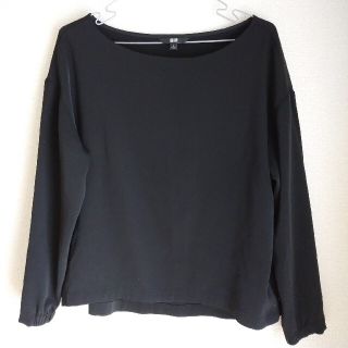 ユニクロ(UNIQLO)の【アジュポン様専用】ユニクロ　黒　ブラウス(シャツ/ブラウス(長袖/七分))