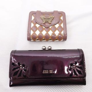 アナスイ(ANNA SUI)のANNA SUI　二つ折り財布/長財布　レディース　ベージュ/ゴールド/パープル(財布)