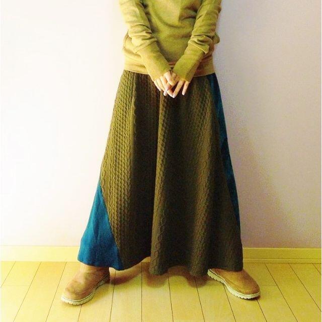 チャイハネ(チャイハネ)の３種の素材のフレアースカート レディースのスカート(ロングスカート)の商品写真