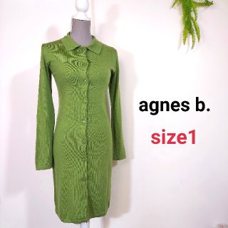 アニエスベー(agnes b.)のアニエスベーagnes b. ニットワンピース 緑グリーン 78056(ひざ丈ワンピース)