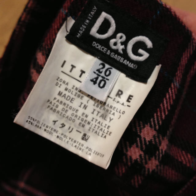 D&G(ディーアンドジー)のD&Gチェック柄パンツ秋冬用 レディースのパンツ(カジュアルパンツ)の商品写真