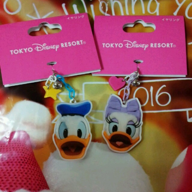 Disney(ディズニー)のディズニーリゾート　実写　ミッキー　ミニー　ドナルド　デイジー　イヤリング レディースのアクセサリー(イヤリング)の商品写真